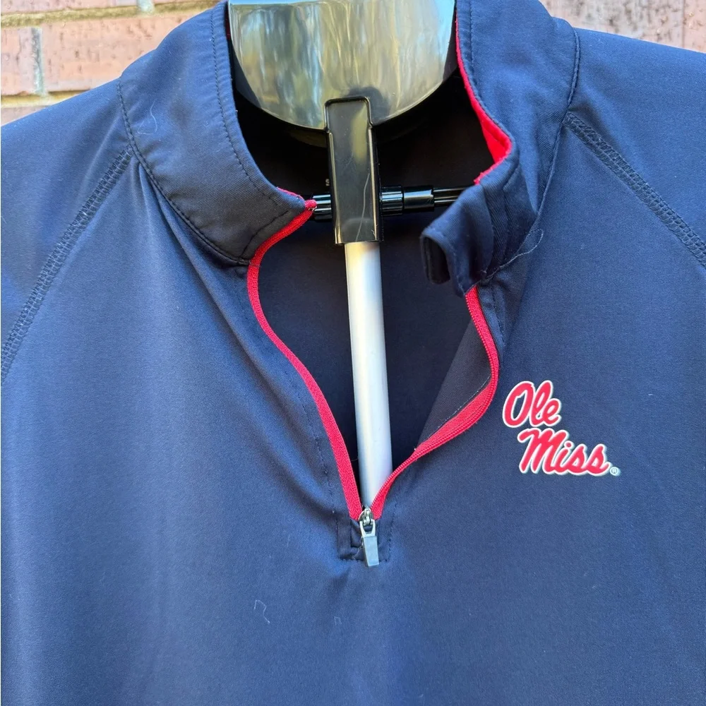 Stadium Athletics Ole Miss Rebels Womens Size Medium 1/4 Zip Navy L/S Shirt Top - Picture 6 of 8